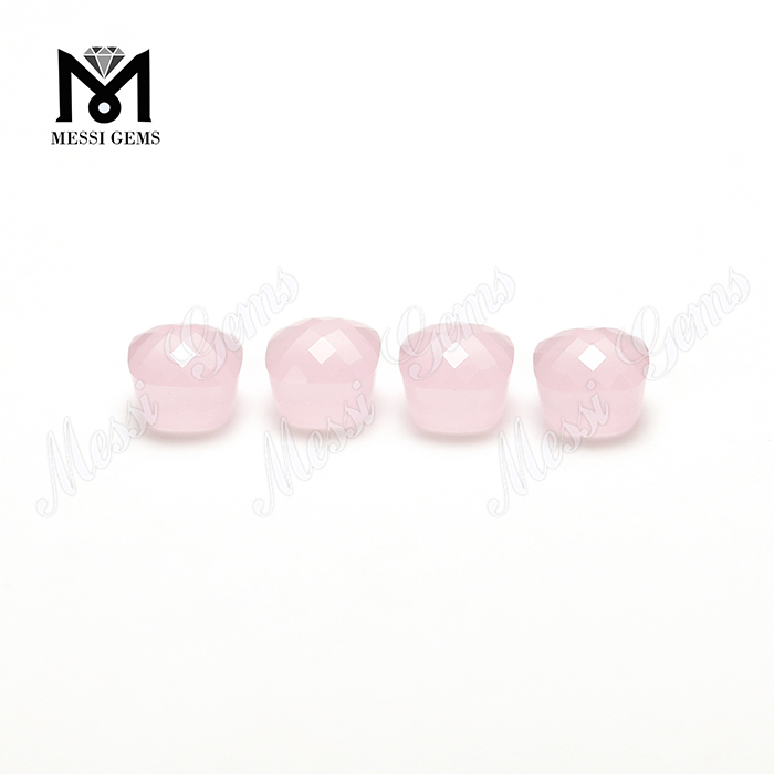 Pedra de vidro rosa sintética de pedra de cogumelo pedras preciosas