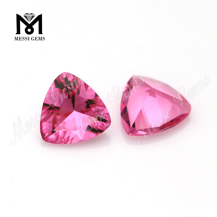 Engros Trillion Cut 12x12 mm Factory Billige Pris Pink Sapphire Glas Stone