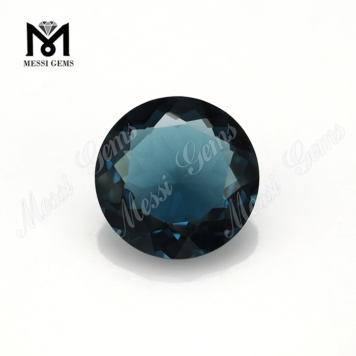 pierres de verre à facettes d'émeraude bleue pour bijoux