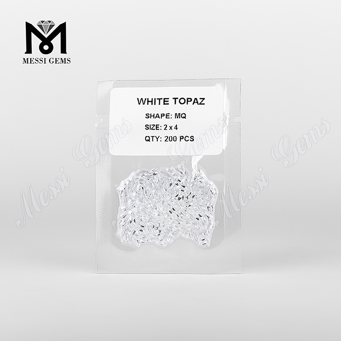 2 * 4 мм Оптовая Натуральный Белый Топаз Камень Цены на Ювелирные Изделия