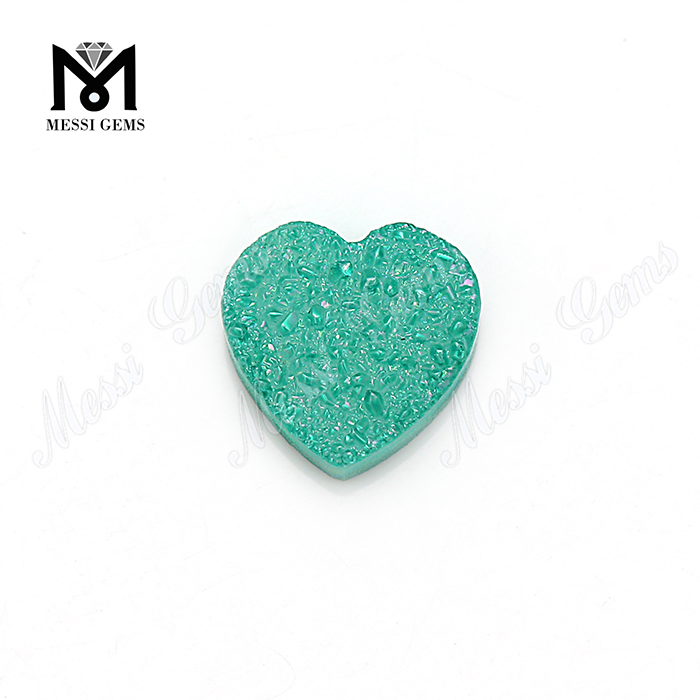 Синтетические 12x12 мм Форма сердца Aqua Натуральный Druzy Agate Stone