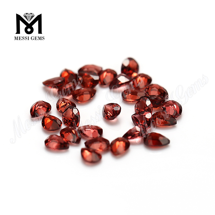 Wuzhou Factory Pear 3 * 4mm Garnet Natural Stone