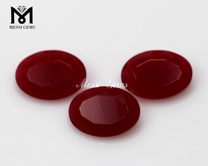 Oval 10 x 14 mm Lose Edelstein China Rot Jade