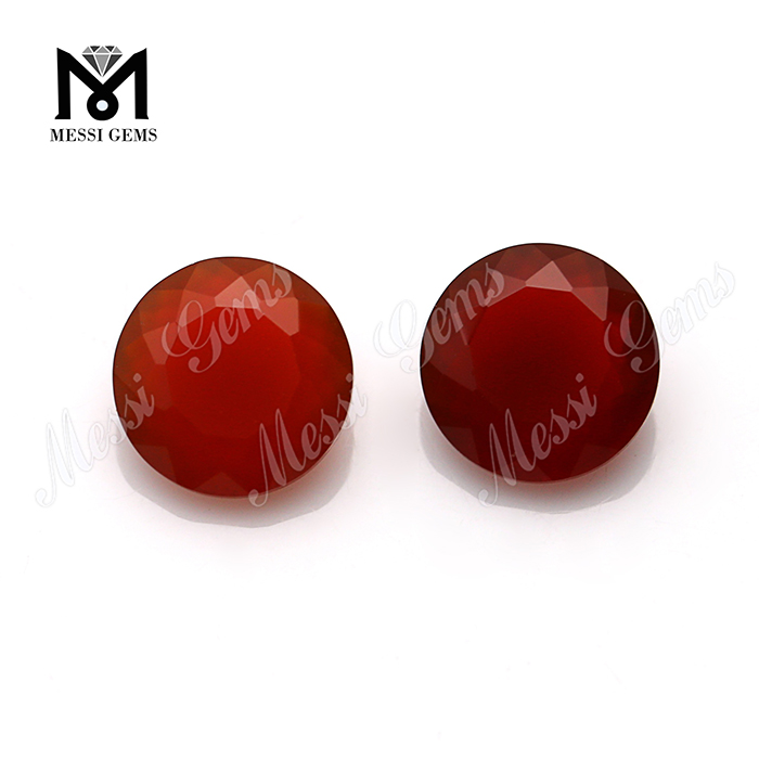 중국 도매 라운드 잘라 빨간색 자연 마노 돌
