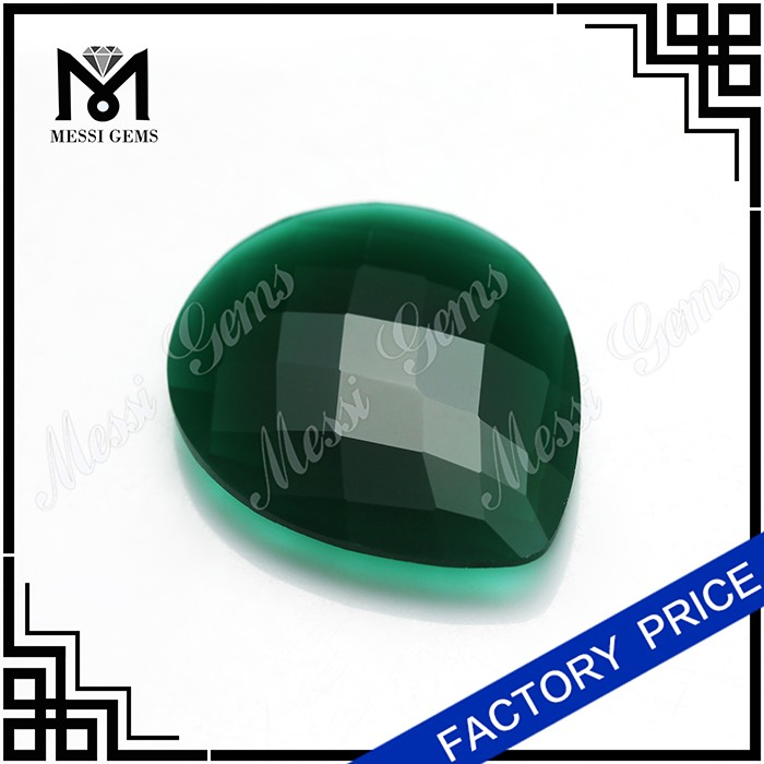 Natural jade pedra atacado pêra facetada verde jade para anel jóias