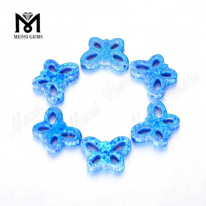 Venta caliente Forma de mariposa Piedras ópicas azules sintéticas para el colgante de ópalo