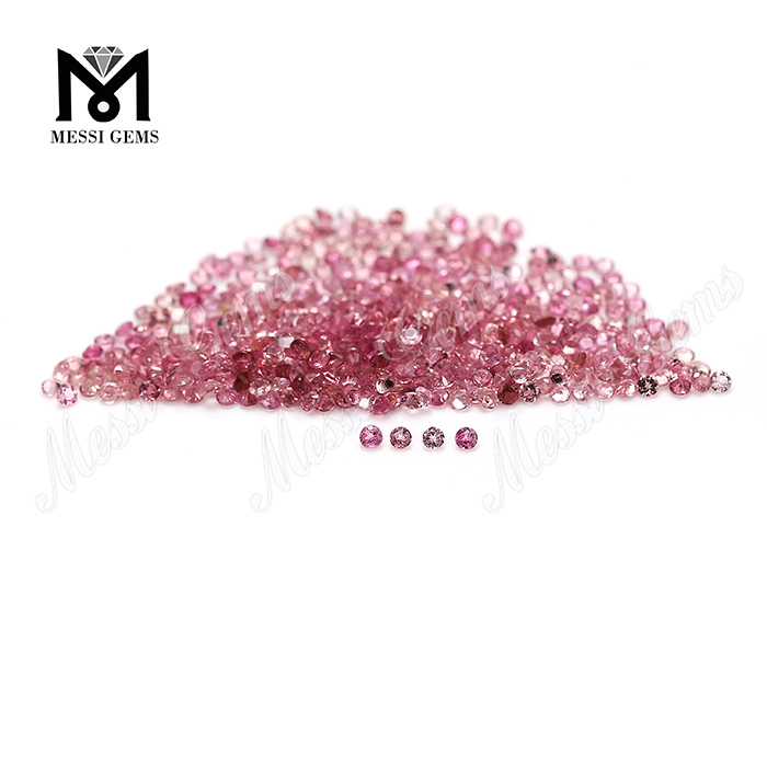 ゆったりとした丸形1.4mmの自然なピンクのChalcedony Tourmaline Gemstones