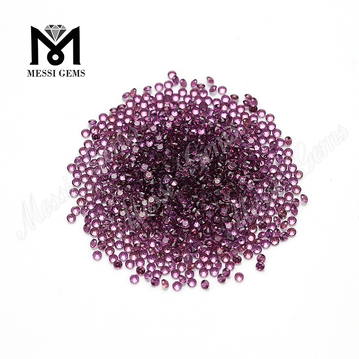 Цена на фабрике 2.0 мм Круглый вырезать чистые фиолетовые камни граната