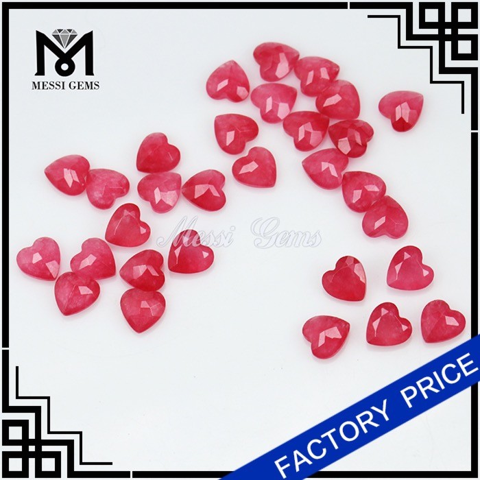 Piedra natural Malay Jade 6x6mm forma de corazón Jade rojo