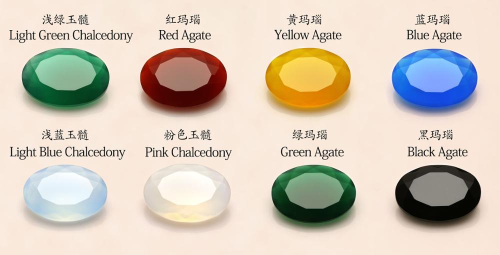 Nueva moda suelta piedras preciosas redondas de cuarzo jade verde