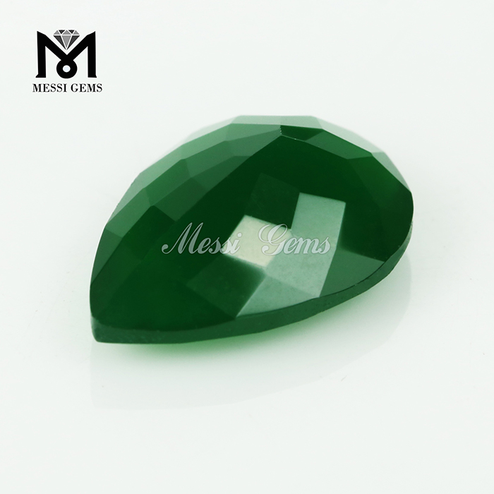 공장 직접 판매 느슨한 보석 배 컷 10 x 14mm 녹색 마노 돌