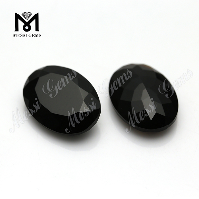 Pierre-pierres naturelles Matériau Ovale Faceté Black Onyx de la Chine