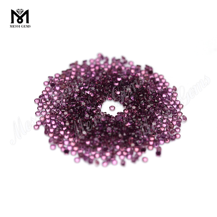 Цена на фабрике 2.0 мм Круглый вырезать чистые фиолетовые камни граната