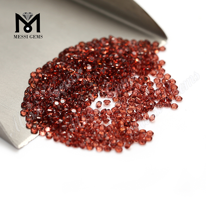 Engros løs 2mm rund skåret naturlig rød granat gemstone pris