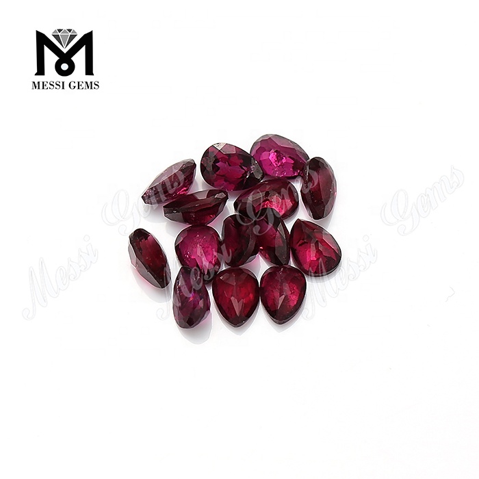 Wuzhou Factory Price Price Pear Cut Натуральный фиолетовый гранат камень
