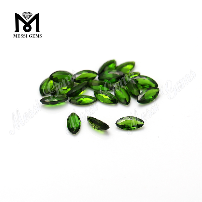 Høj kvalitet marquise form 3x6mm løs ædelsten naturlig krom diopside