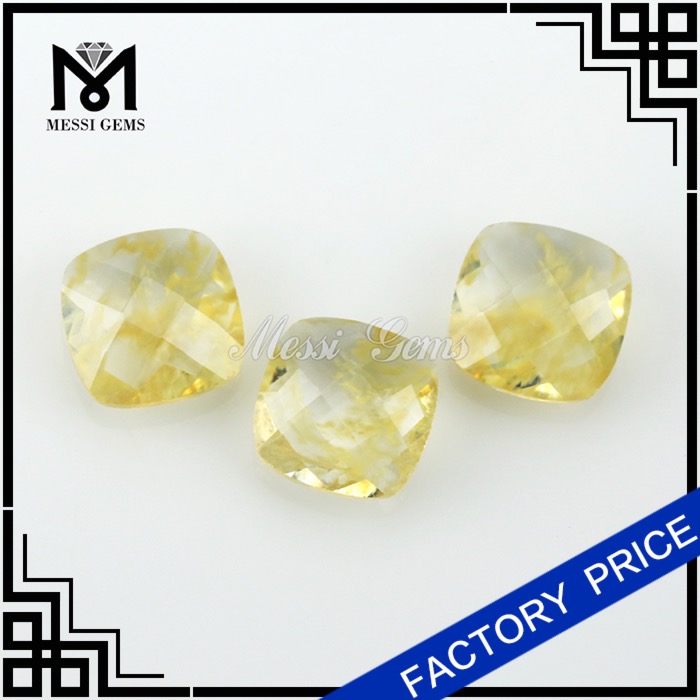 6 x 6 mm de almofada cortada ouro rutilado de quartzo gemstone