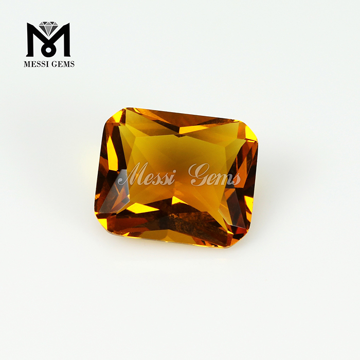 Engros Syntetisk Amber Stone Octagon Amber Farve Glassten
