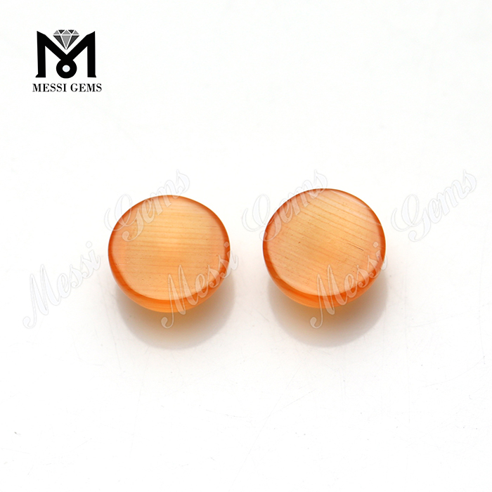 8,0 мм оранжевый круглый кабошон Chrysoberyl кошачий глаз стеклянный камень